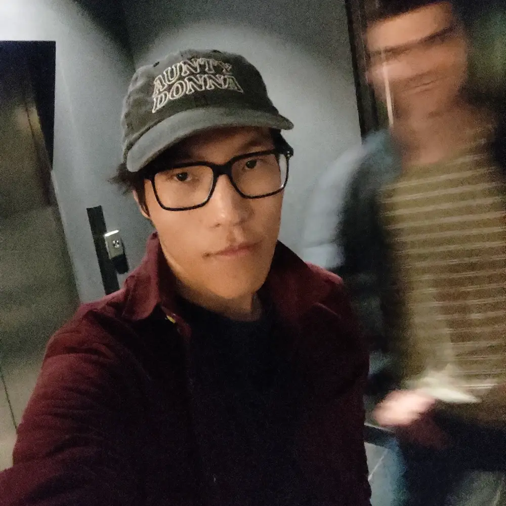 Me in an Aunty Donna hat